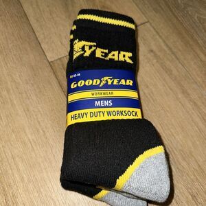 GOODYEAR Workwear Heavy Duty Worksock 3 Pack Men's Black Socks Size EU 43-46 NWT
